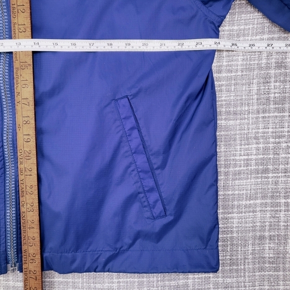 Tommy Hilfiger Windbreaker Black Logo Clear Zip Royal Blue Relaxed Fit Men's S - Picture 3 of 13